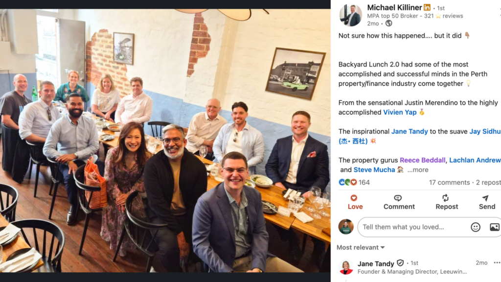 That Backyard Property Pod Lunch every 20 episodes with guests that have featured on the show